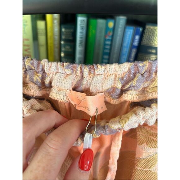 NWT Lace The Label Peach, Gold & Purple Shorts With Tassels Size Small - Picture 5 of 6